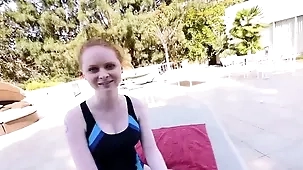 Ruby Red's passionate outdoor anal adventure in first-person perspective