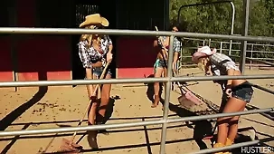 Dani Jensen and Katie Summers in sensual cowgirl ride